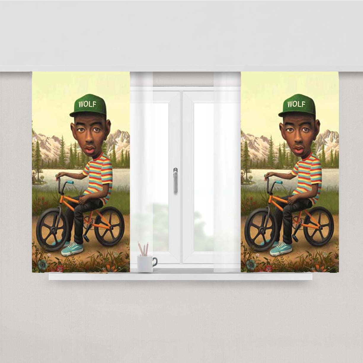 Odd Future Tyler Bike Paint Peach Skin Window Curtains