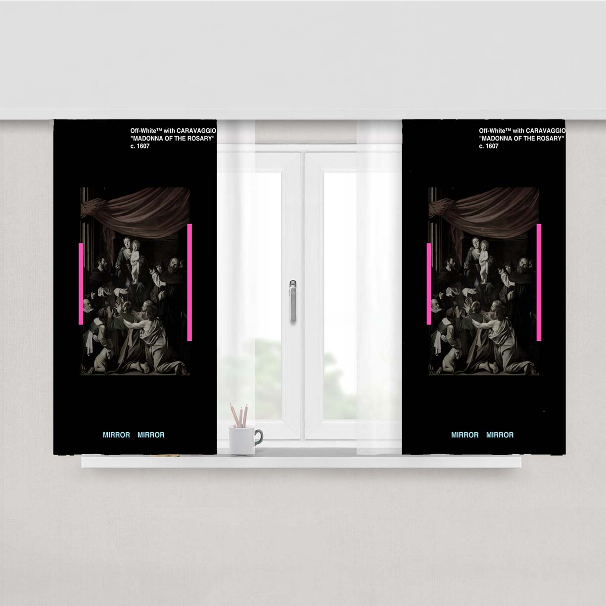 Off-White Caravaggio Madona Peach Skin Window Curtains
