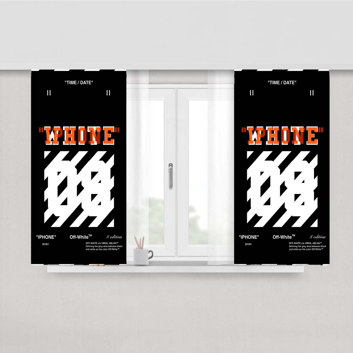 Off White 08 Peach Skin Window Curtains
