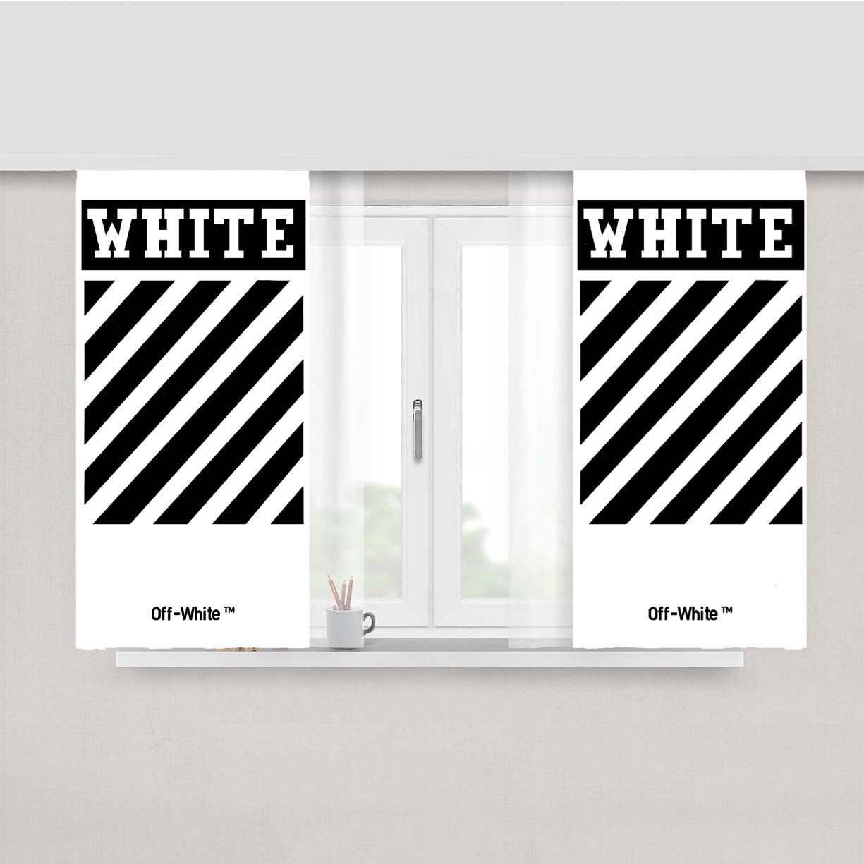Off White Flagship Peach Skin Window Curtains