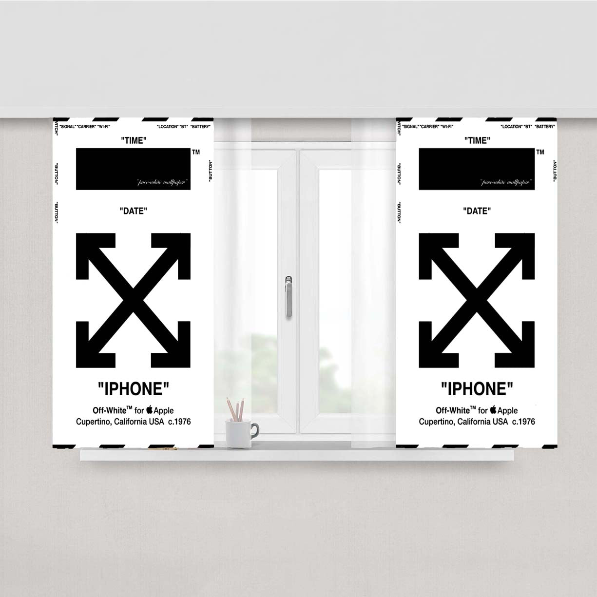 Off White Pure White Peach Skin Window Curtains