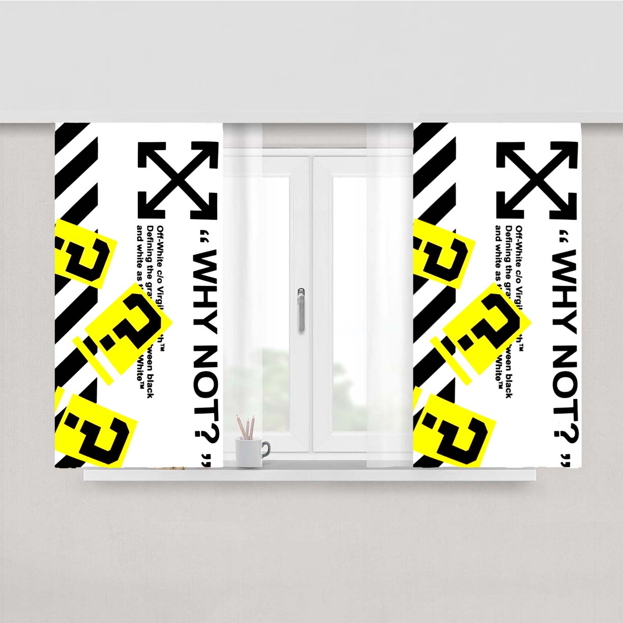 Off White Wallpap Peach Skin Window Curtains