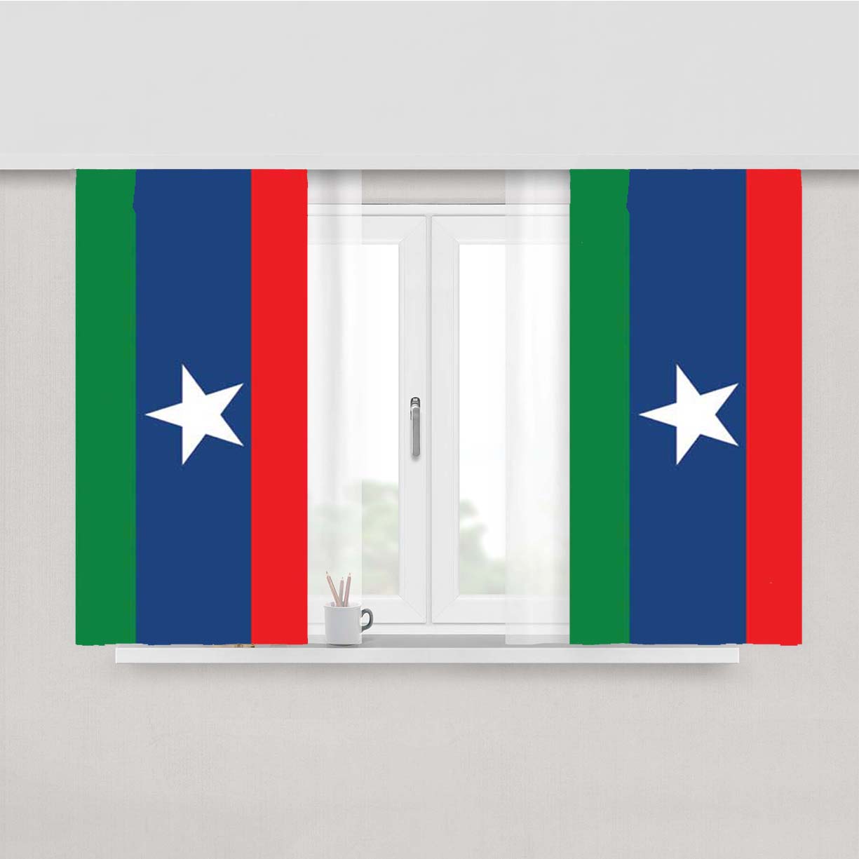 Ogaden Flag Peach Skin Window Curtains
