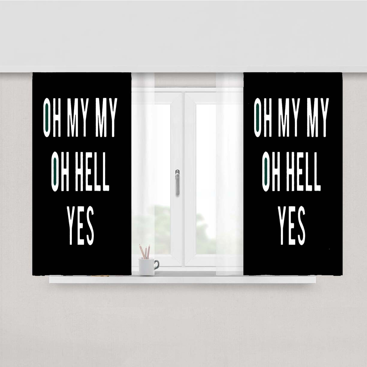 Oh My My Oh Hell Yes Peach Skin Window Curtains