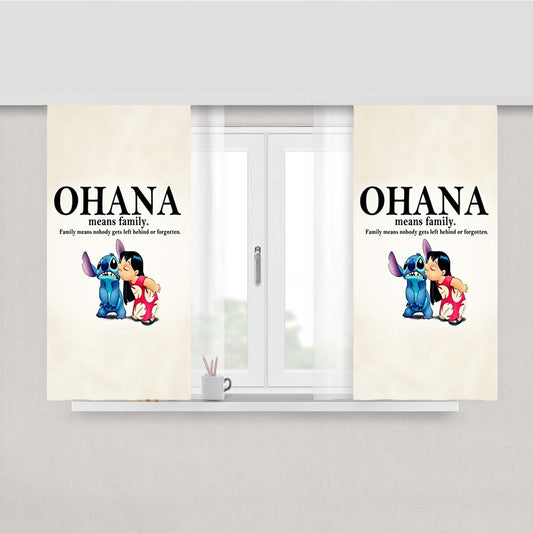 Ohana Big Family- Peach Skin Window Curtains