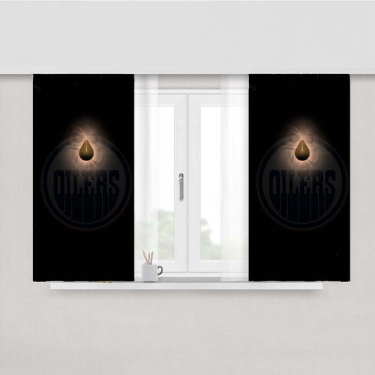 Oilers Darkness Peach Skin Window Curtains
