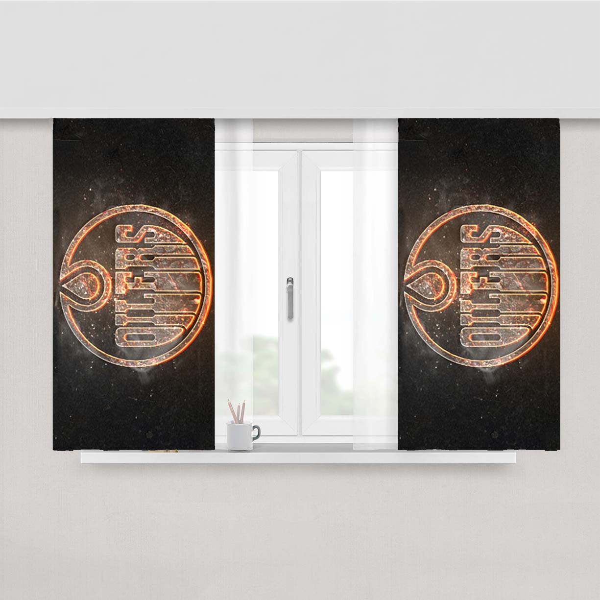 Oilers New Peach Skin Window Curtains