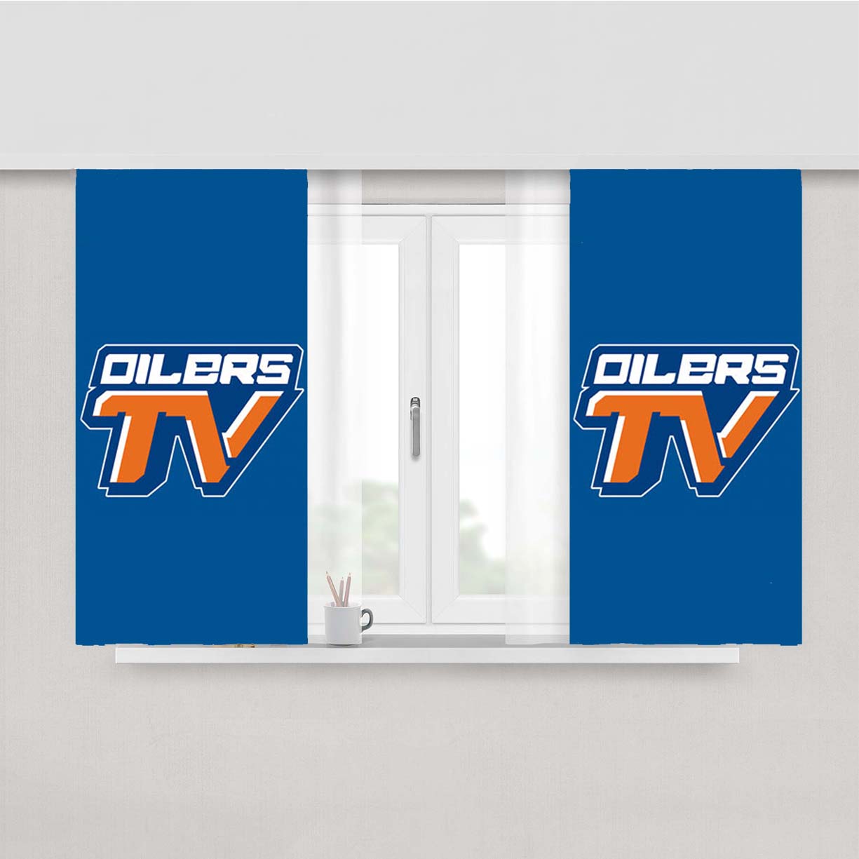 Oilers Tv Peach Skin Window Curtains
