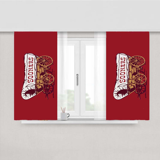 Ok Sooners Wagon Logo Peach Skin Window Curtains
