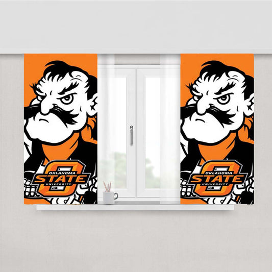 Ok State Big Cowboy Peach Skin Window Curtains