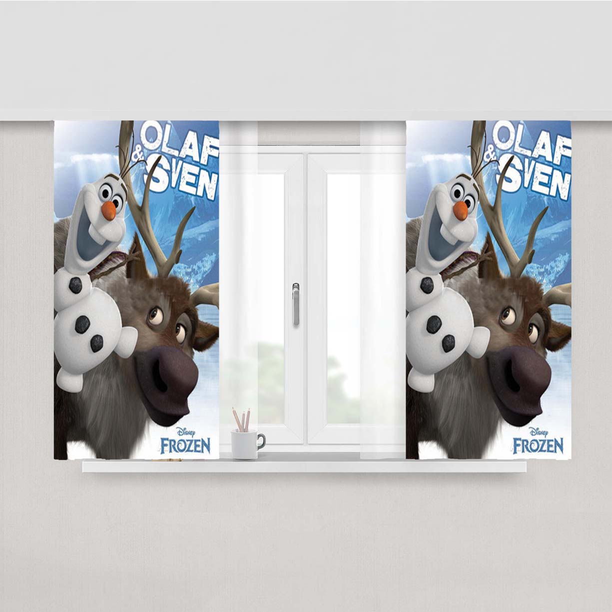 Olaf And Sven Color Peach Skin Window Curtains