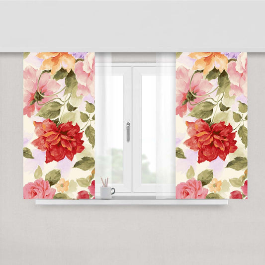 Old Classic Floral Peach Skin Window Curtains