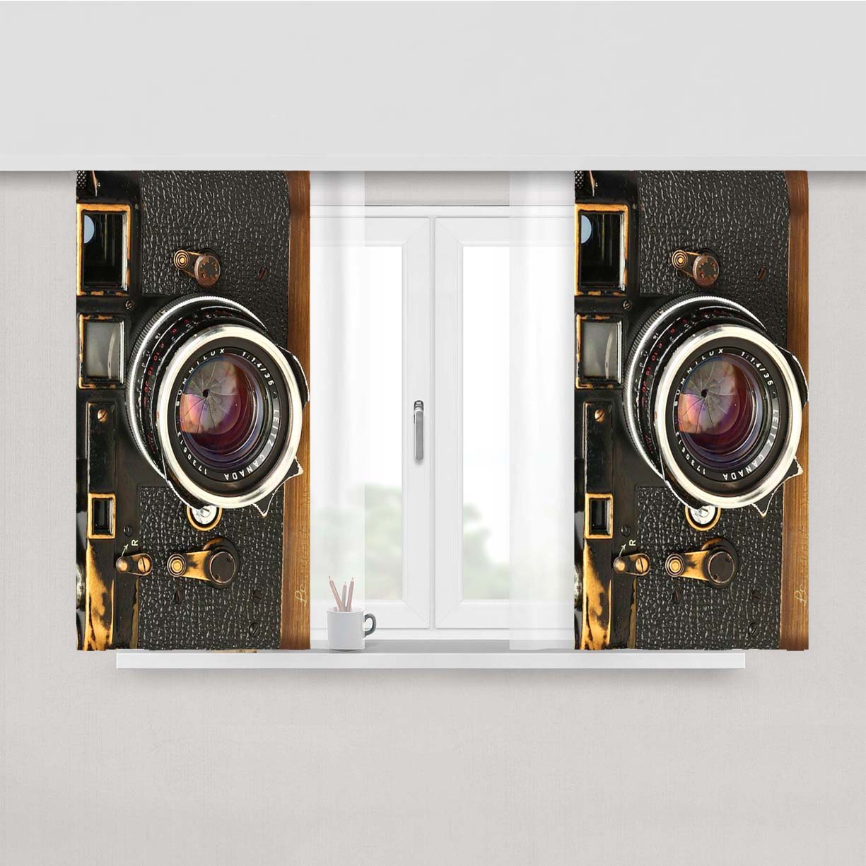 Old M3 Black Paint Leica Camera Peach Skin Window Curtains