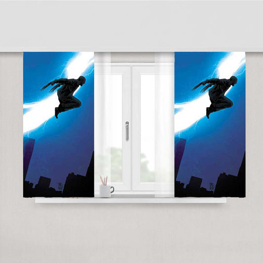 Old Man Logan Lightning Jump Peach Skin Window Curtains