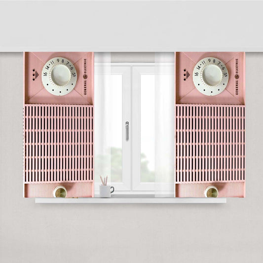 Old Pink Radio Peach Skin Window Curtains