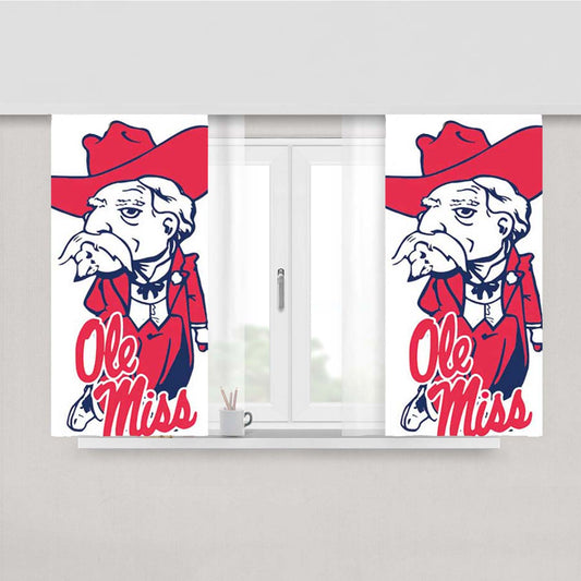 Ole Miss Logo Peach Skin Window Curtains