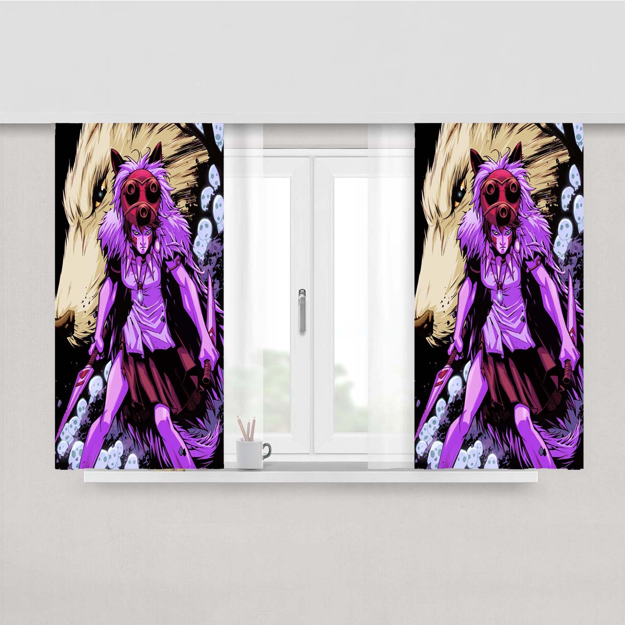 Oliver Nome Princess Mononoke Color Peach Skin Window Curtains