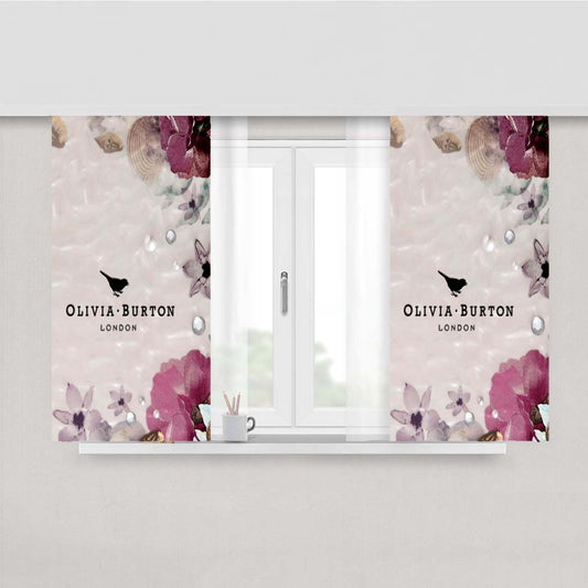 Olivia Burton London Flower Purple Pink Peach Skin Window Curtains