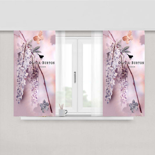 Olivia Burton London Lavender Flower Peach Skin Window Curtains