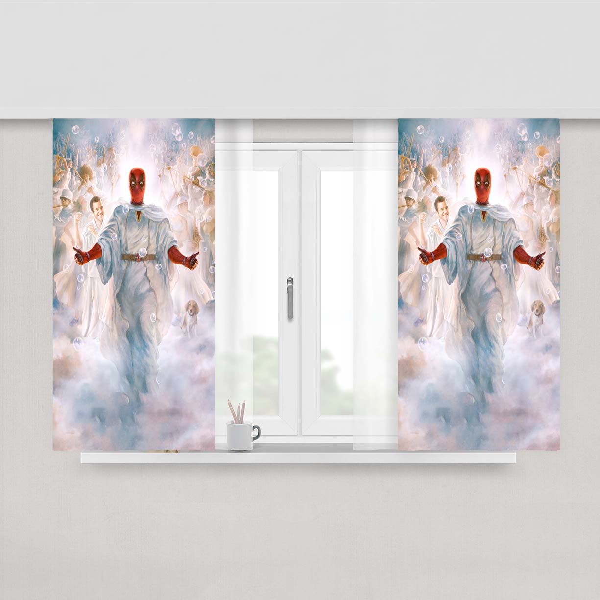 Once Upon A Deadpool Angel Peach Skin Window Curtains
