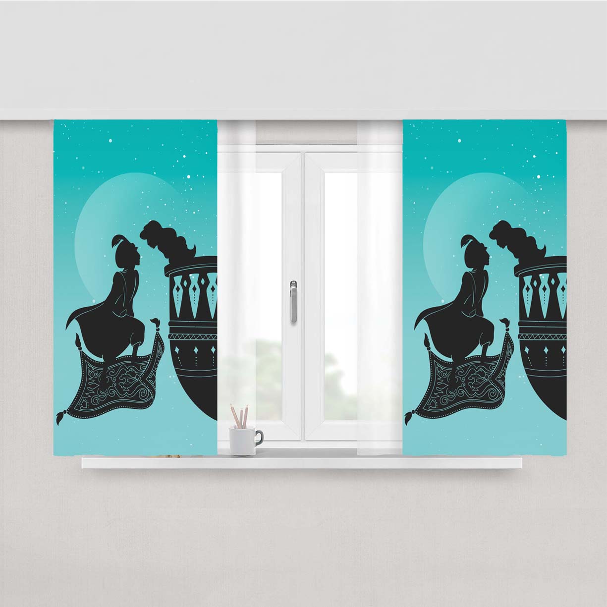 Onceupon A Time Alladdin Peach Skin Window Curtains