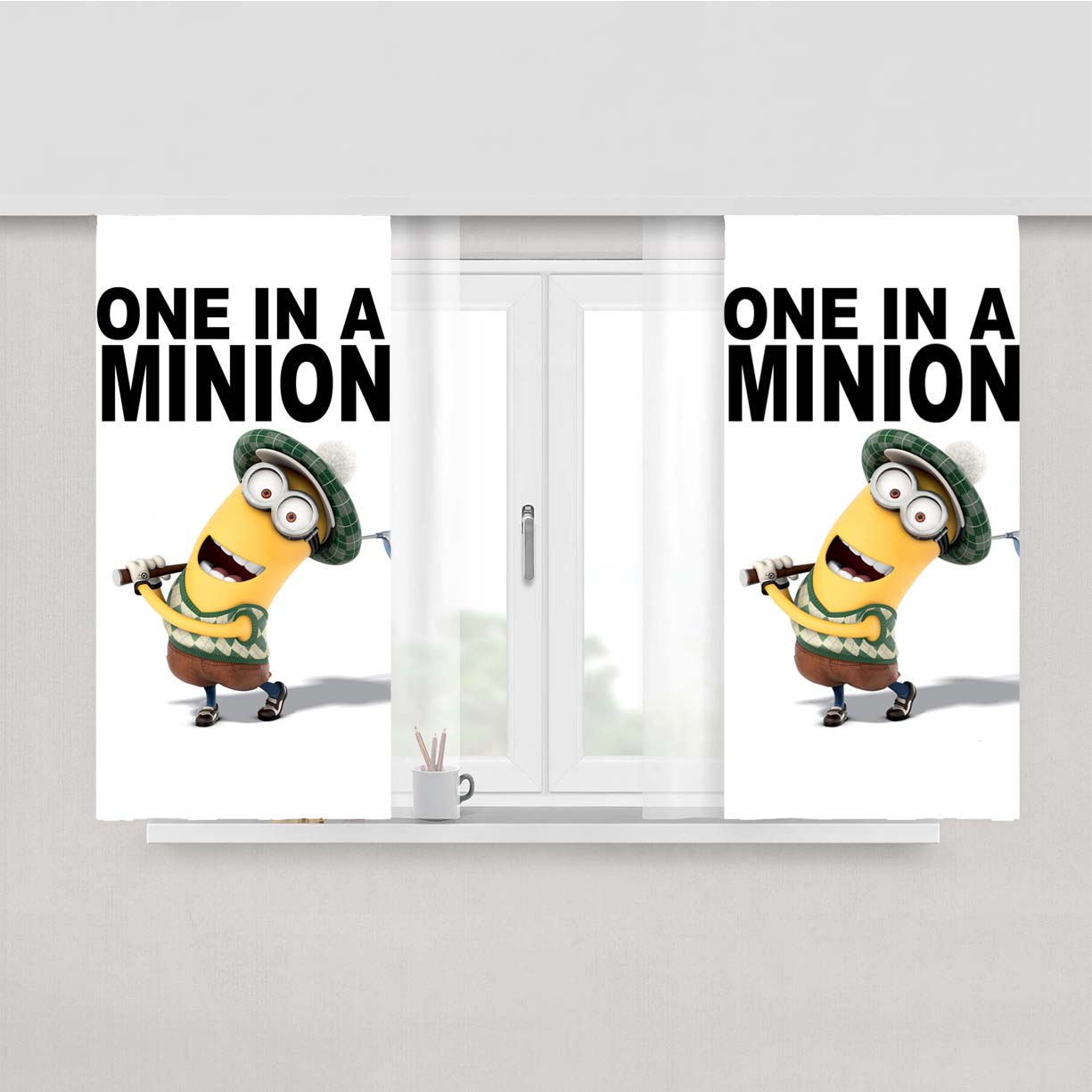 One In A Minion Despicable Me Minion Quote Peach Skin Window Curtains
