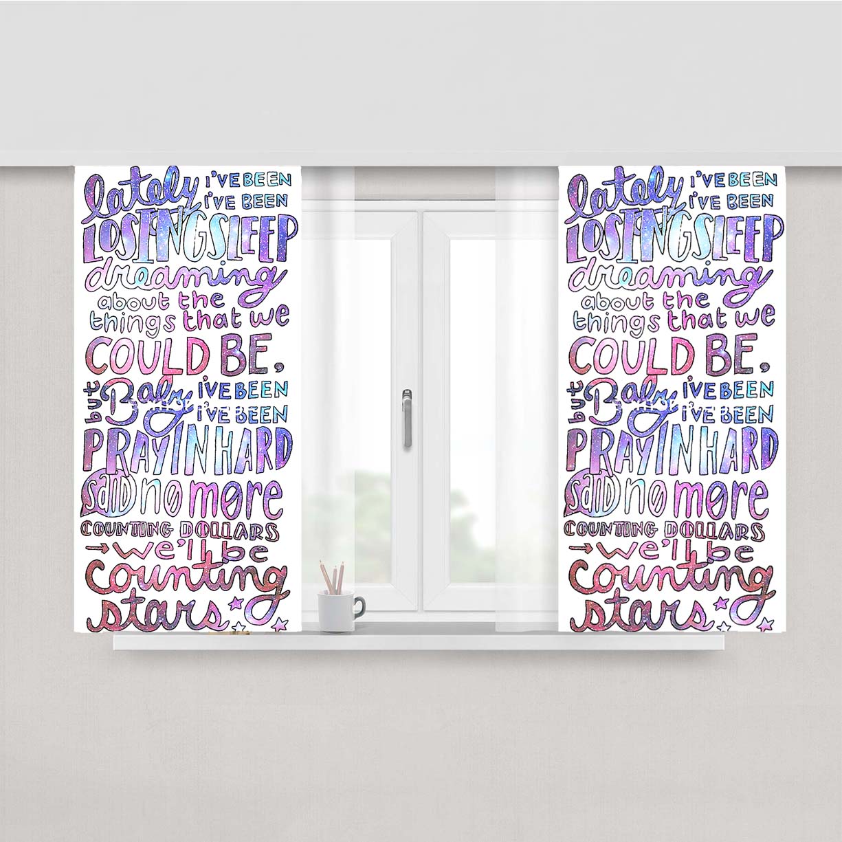 One Republic Lyric Cover Peach Skin Window Curtains