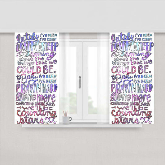 One Republic Lyric Cover Peach Skin Window Curtains