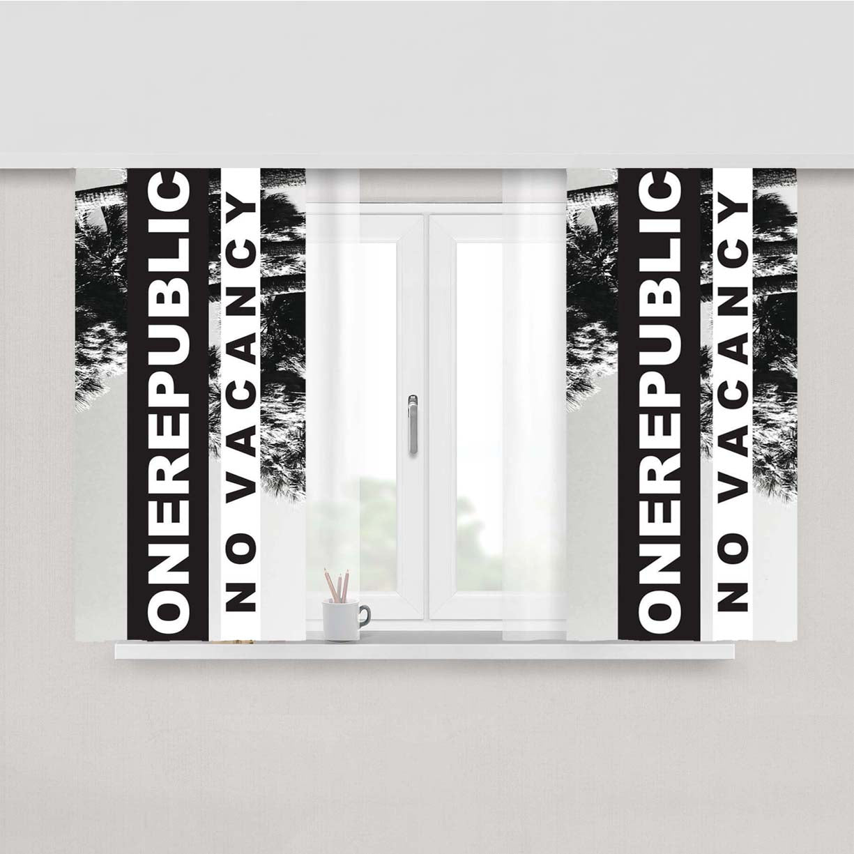 One Republic No Vacancy Peach Skin Window Curtains