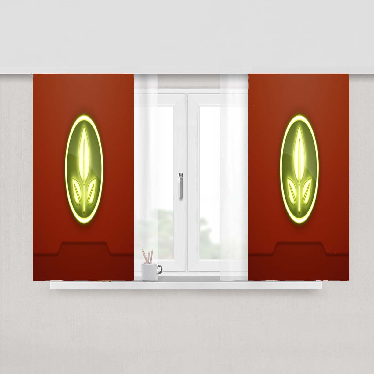 Operation Recolonize Logo Wall-E Peach Skin Window Curtains