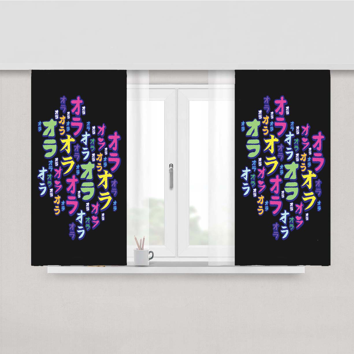 Ora Ora Ora 80'S Ver Peach Skin Window Curtains
