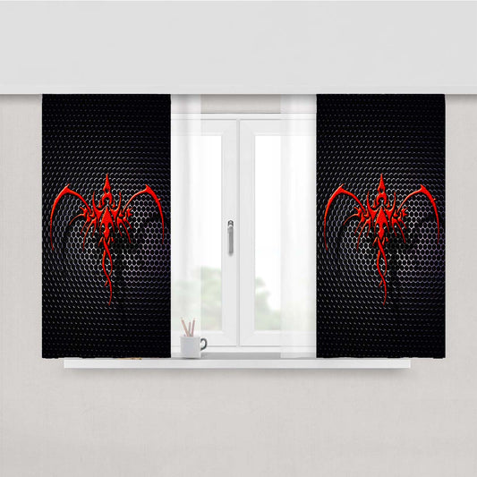 Orange Dragon Logo Peach Skin Window Curtains