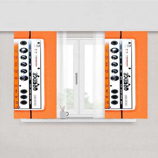 Orange Guitar Bass Amp Peach Skin Window Curtains