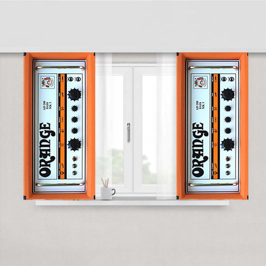 Orange Guitar Bass Amplifier Peach Skin Window Curtains