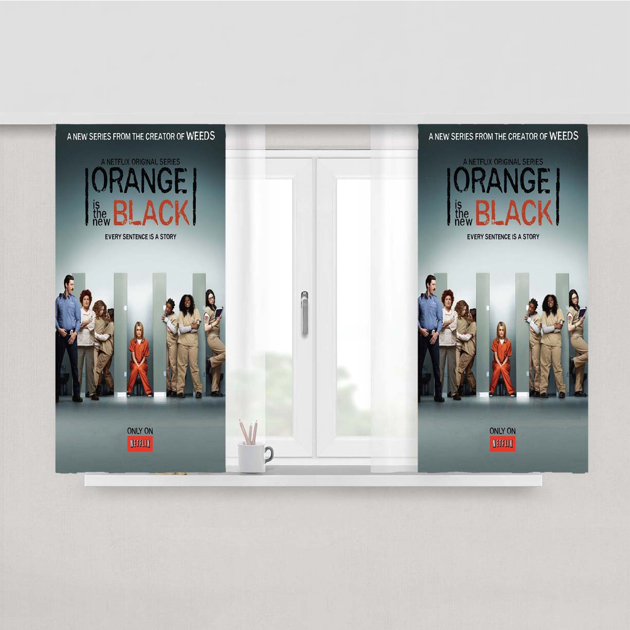 Orange Is The New B Peach Skin Window Curtains