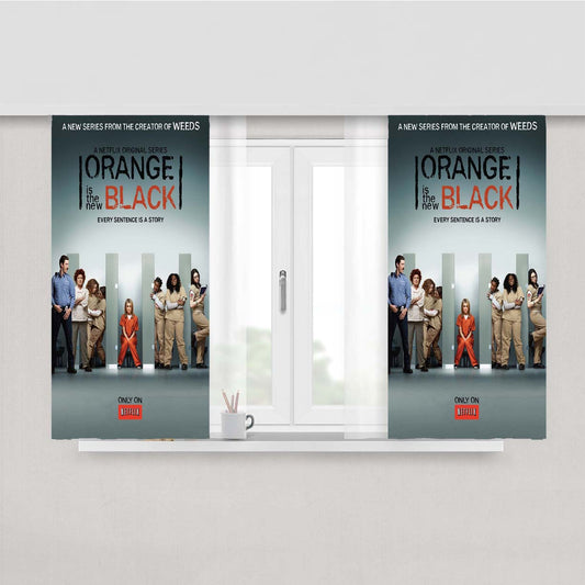 Orange Is The New B Peach Skin Window Curtains