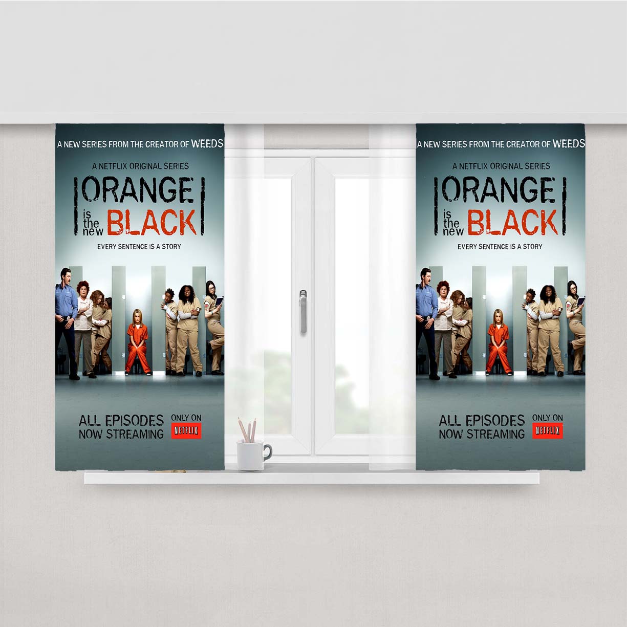 Orange Is The New Black Peach Skin Window Curtains
