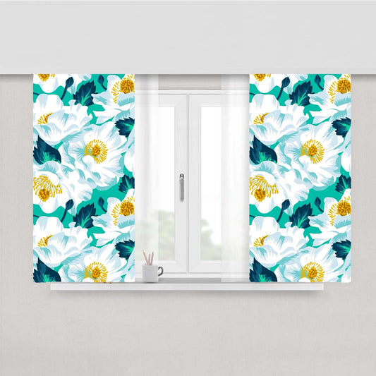 Orchid Flower White Peach Skin Window Curtains