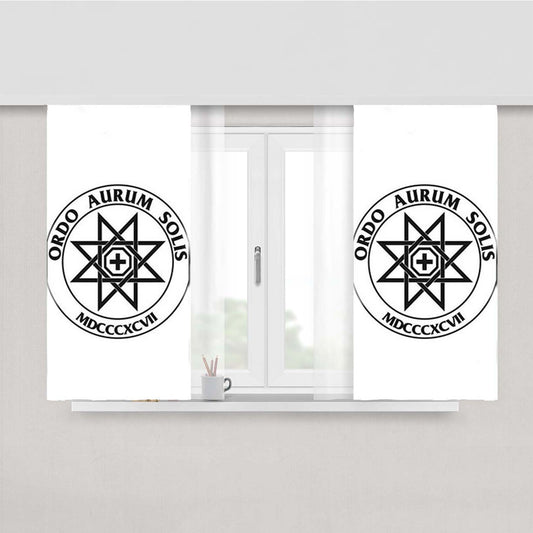 Ordo Aurum Solis Logo Peach Skin Window Curtains