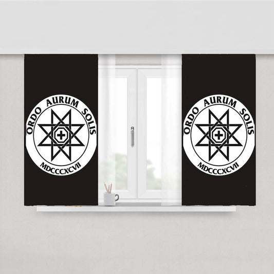 Ordo Aurum Solis Logo Gray Peach Skin Window Curtains