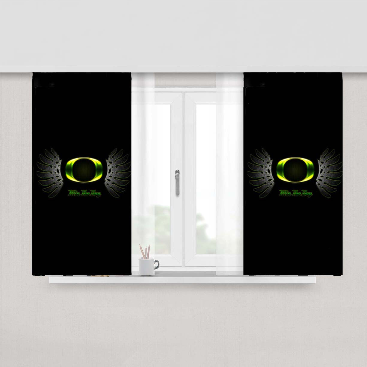 Oregon Ducks Wings Peach Skin Window Curtains