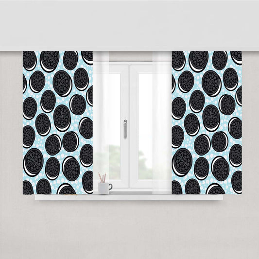Oreo Wallpaper Food Cookies Peach Skin Window Curtains
