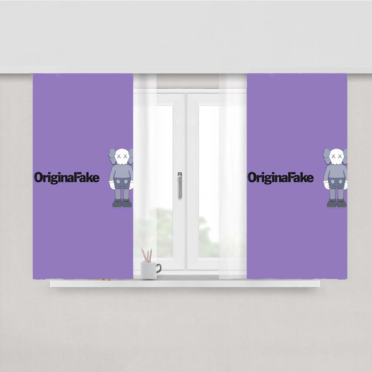 Original Fake Purple Peach Skin Window Curtains