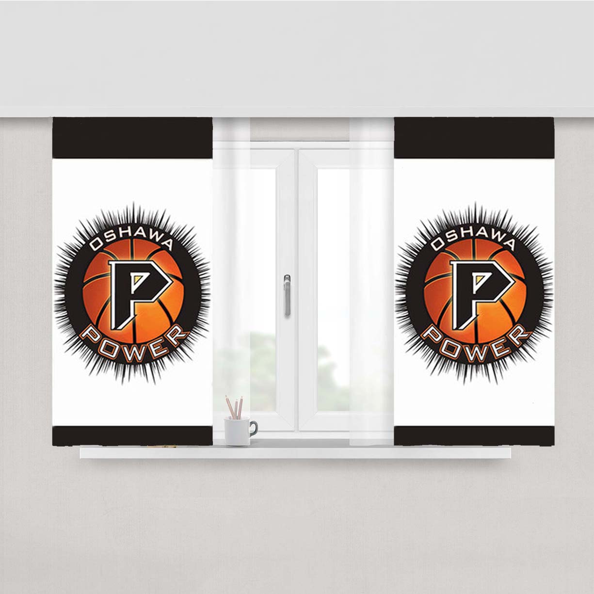 Oshawa Power Basket Ball Peach Skin Window Curtains