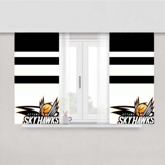 Ottawa Sky Hawks Peach Skin Window Curtains