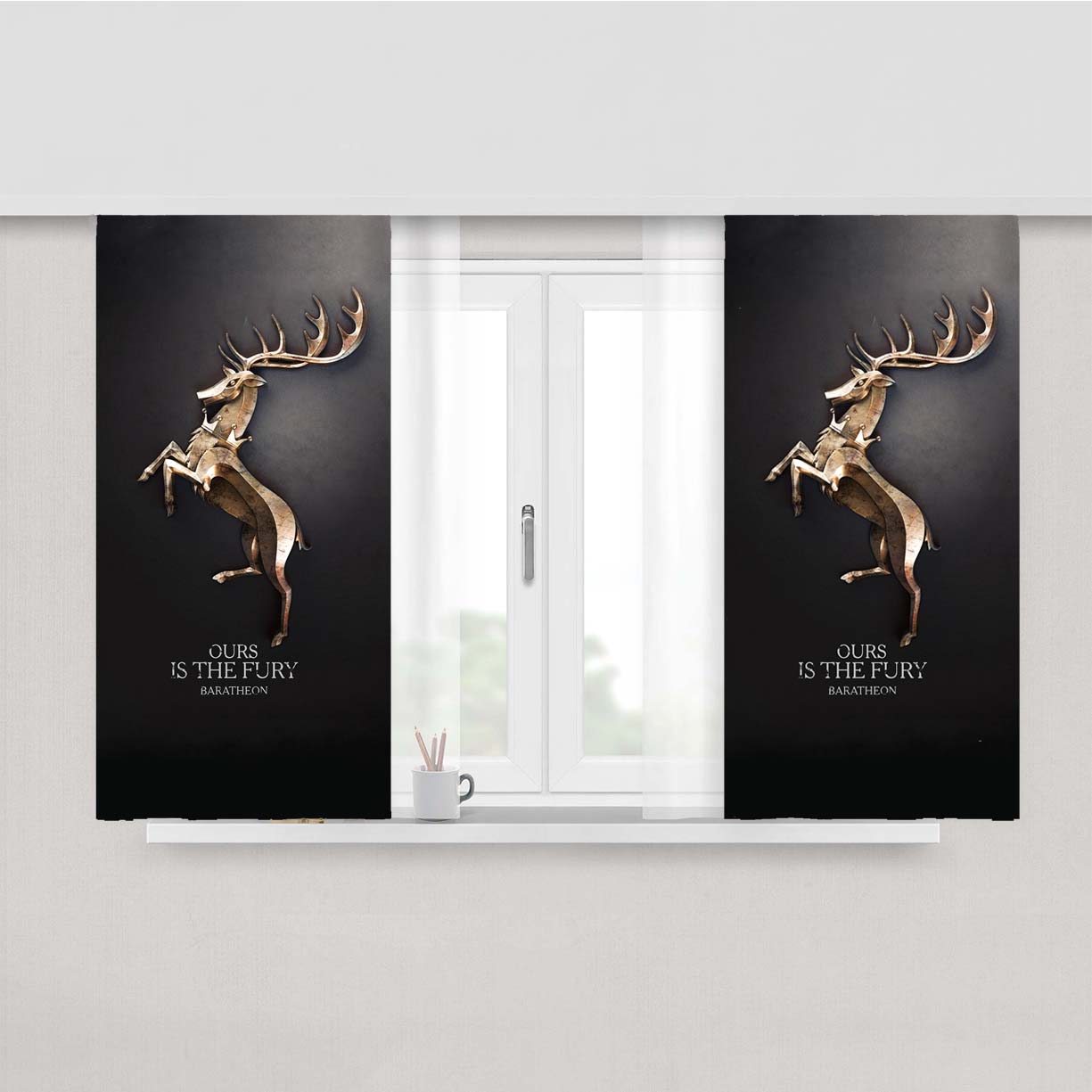 Ours Is The Fury Baratheon Game Of Thr Peach Skin Window Curtains