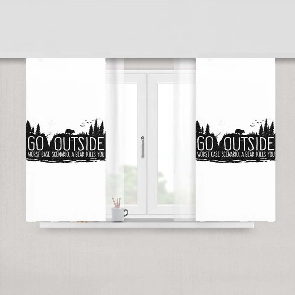 Outdoor Quote Peach Skin Window Curtains