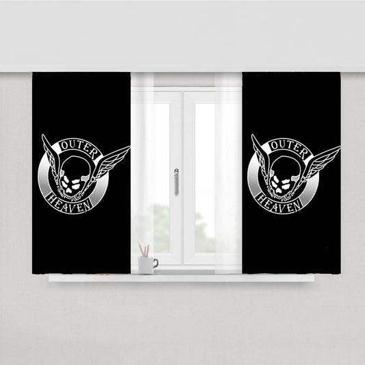 Outer Heaven Black White Peach Skin Window Curtains