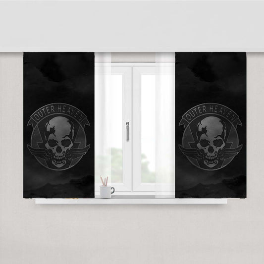 Outer Heaven Logo Peach Skin Window Curtains
