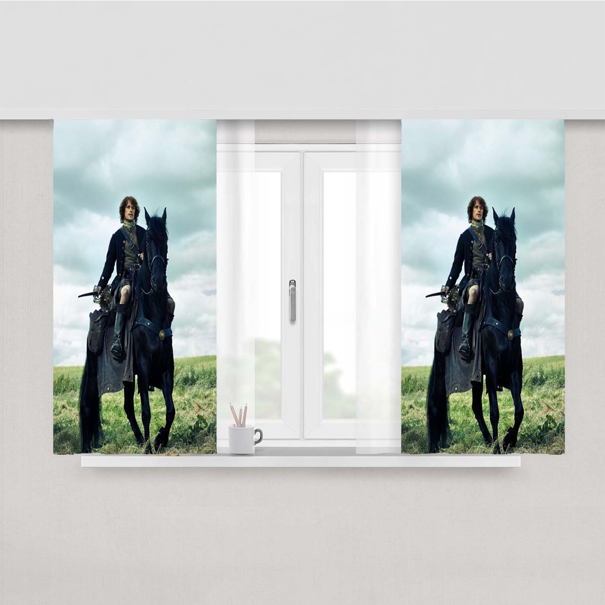 Outlander Jamie Fraser Peach Skin Window Curtains